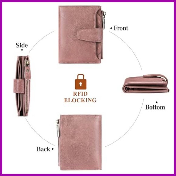 Compact RFID Blocking Leather Bifold Wallet with 14 Card Slots - Picture 6 of 8